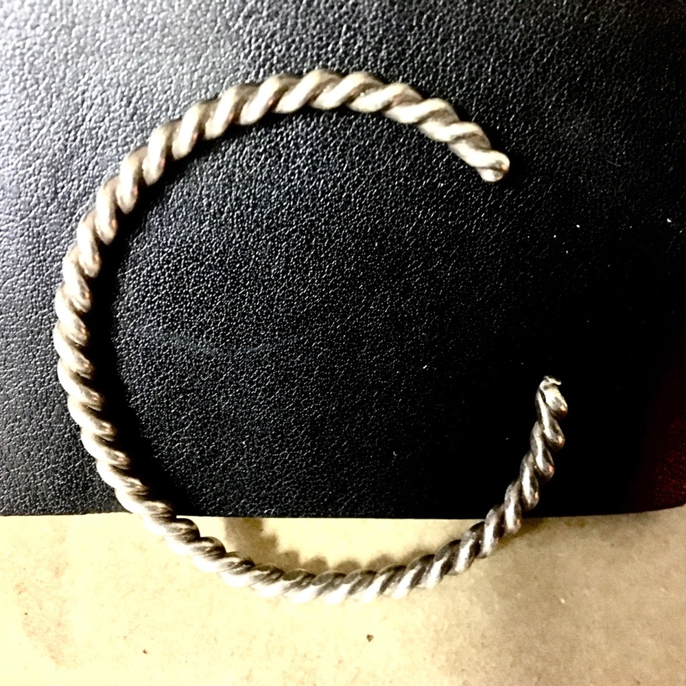 Vintage Sterling Silver Rope Twist Cuff